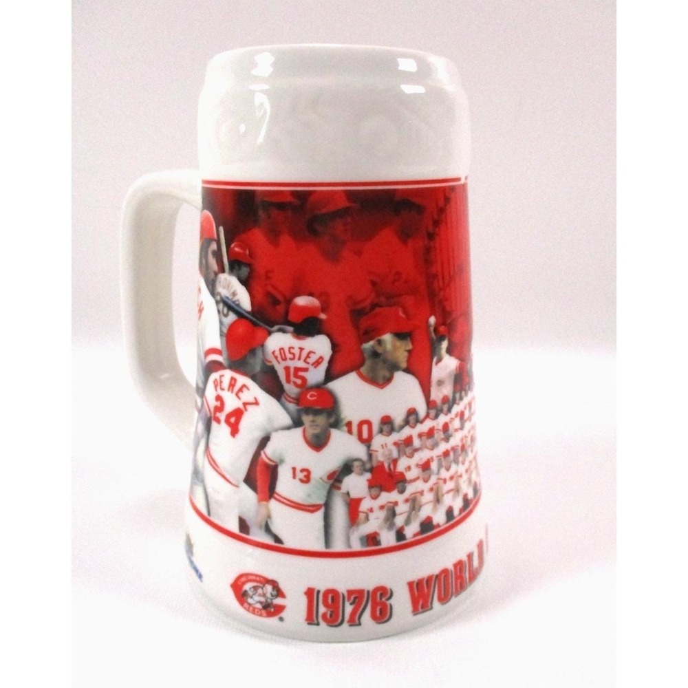 Vintage 1976 Cincinnati Reds World Series Champions Ceramic Mug Stein 7" tall